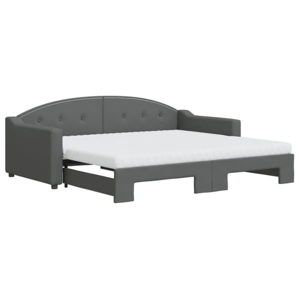 vidaXL daybed med udtræk og madras 90x190 cm stof mørkegrå