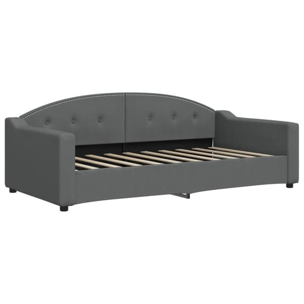 vidaXL daybed med udtræk og madras 90x190 cm stof mørkegrå