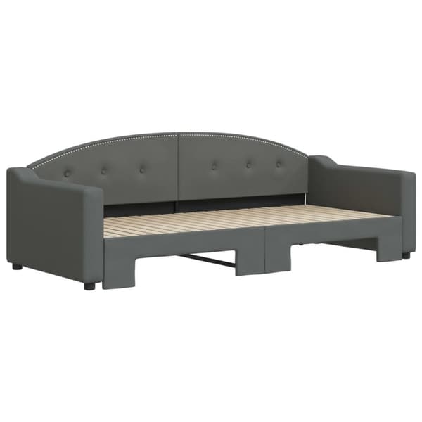 vidaXL daybed med udtræk 90x200 cm stof mørkegrå