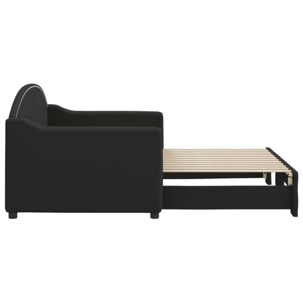 vidaXL daybed med udtræk 80x200 cm stof sort