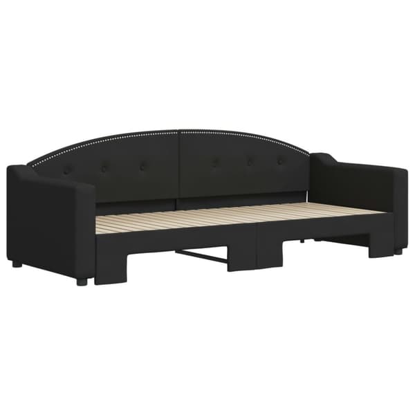 vidaXL daybed med udtræk 80x200 cm stof sort