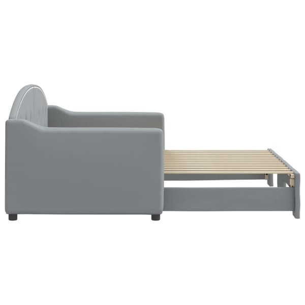 vidaXL daybed med udtræk 80x200 cm stof lysegrå