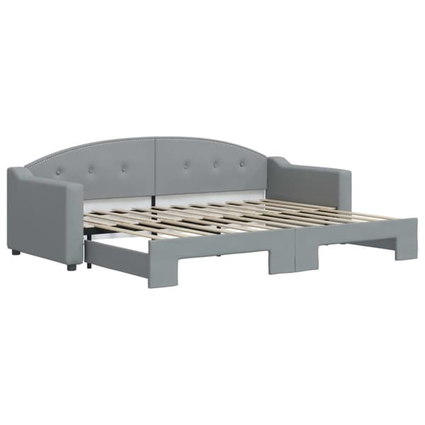 vidaXL daybed med udtræk 80x200 cm stof lysegrå