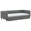 Miniatyrbillede 3 af 11: vidaXL daybed med udtræk og skuffer 90x200 cm stof mørkegrå
