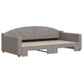 Miniatyrbillede 2 af 11: vidaXL daybed med udtræk 100x200 cm stof gråbrun