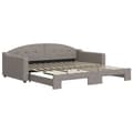 Miniatyrbillede 1 af 11: vidaXL daybed med udtræk 100x200 cm stof gråbrun
