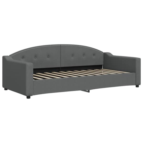 vidaXL daybed med udtræk og skuffer 90x200 cm stof mørkegrå