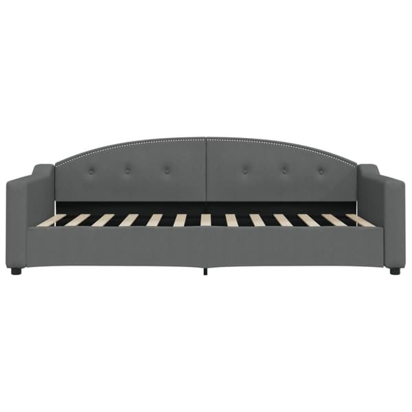 vidaXL daybed med udtræk og skuffer 90x200 cm stof mørkegrå