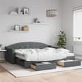 Miniatyrbillede 11 af 11: vidaXL daybed med udtræk og skuffer 90x200 cm stof mørkegrå