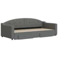 Miniatyrbillede 2 af 11: vidaXL daybed med udtræk og skuffer 90x200 cm stof mørkegrå