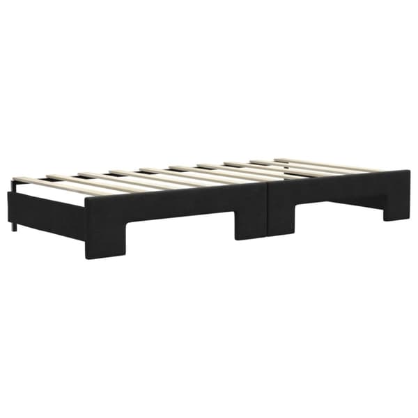 vidaXL daybed med udtræk og skuffer 90x190 cm stof sort