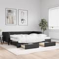 Miniatyrbillede 1 af 11: vidaXL daybed med udtræk og skuffer 90x190 cm stof sort