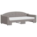 Miniatyrbillede 3 af 11: vidaXL daybed med udtræk og madras 90x200 cm stof gråbrun