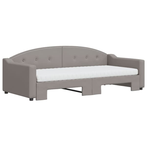 vidaXL daybed med udtræk og madras 90x200 cm stof gråbrun