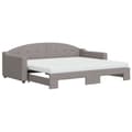 Miniatyrbillede 1 af 11: vidaXL daybed med udtræk og madras 90x200 cm stof gråbrun