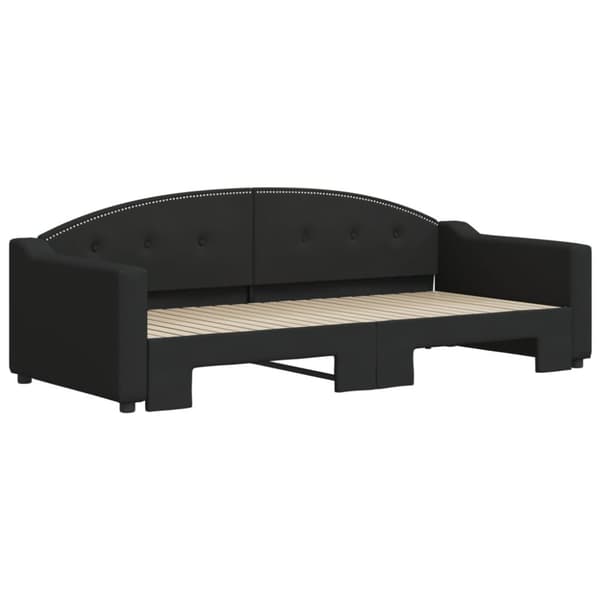 vidaXL daybed med udtræk 90x200 cm stof sort