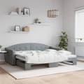 Miniatyrbillede 11 af 11: vidaXL daybed med udtræk 90x200 cm stof lysegrå