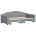 Miniatyrbillede 2 af 11: vidaXL daybed med udtræk 90x200 cm stof lysegrå
