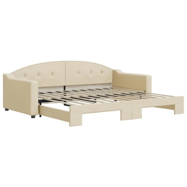 vidaXL daybed med udtræk 90x200 cm stof cremefarvet