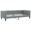 Miniatyrbillede 5 af 11: vidaXL daybed med udtræk og skuffer 90x200 cm stof lysegrå