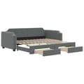 Miniatyrbillede 2 af 11: vidaXL daybed med udtræk og skuffer 100x200 cm stof mørkegrå