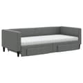 Miniatyrbillede 4 af 11: vidaXL daybed med udtræk og skuffer 90x190 cm stof mørkegrå