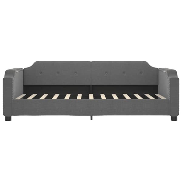 vidaXL daybed med udtræk og skuffer 90x190 cm stof mørkegrå