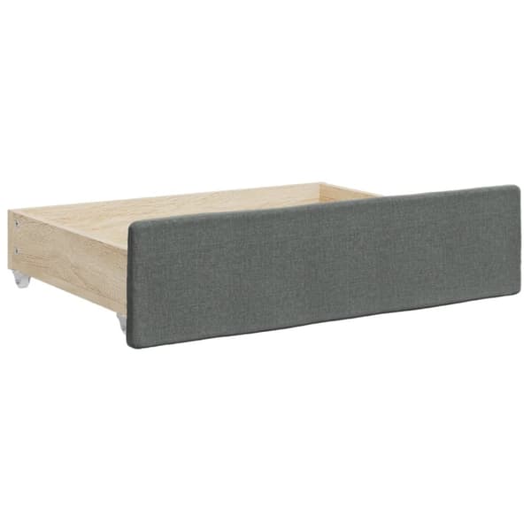 vidaXL daybed med udtræk og skuffer 90x190 cm stof mørkegrå