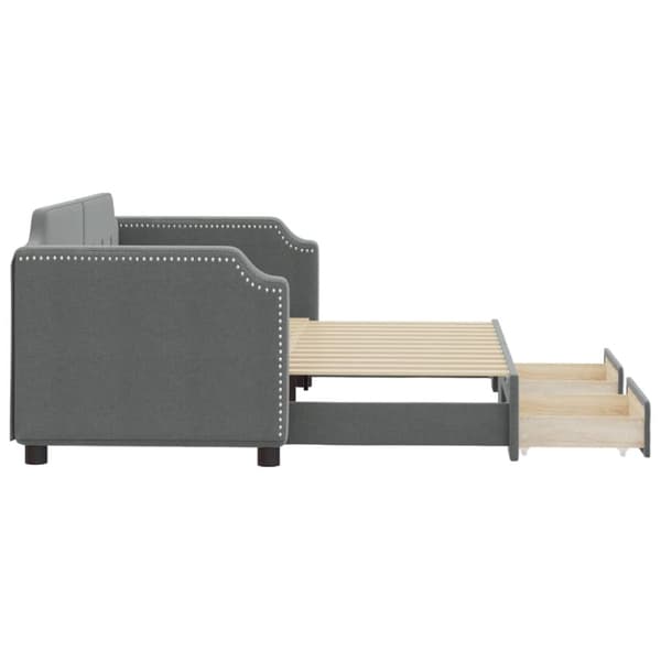 vidaXL daybed med udtræk og skuffer 80x200 cm stof mørkegrå