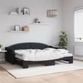 Miniatyrbillede 2 af 11: vidaXL daybed med udtræk og madras 80x200 cm stof sort