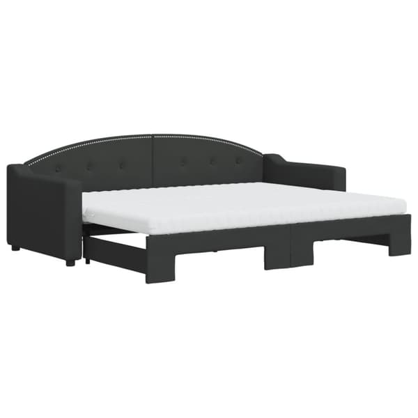 vidaXL daybed med udtræk og madras 80x200 cm stof sort