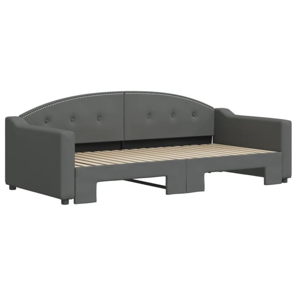 vidaXL daybed med udtræk 90x190 cm stof mørkegrå