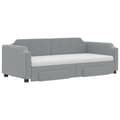 Miniatyrbillede 4 af 11: vidaXL daybed med udtræk og skuffer 90x200 cm stof lysegrå