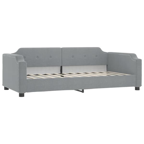 vidaXL daybed med udtræk og skuffer 90x200 cm stof lysegrå