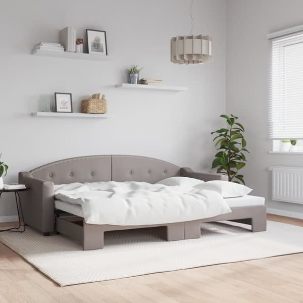 vidaXL daybed med udtræk 80x200 cm stof gråbrun