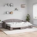 Miniatyrbillede 1 af 11: vidaXL daybed med udtræk 80x200 cm stof gråbrun
