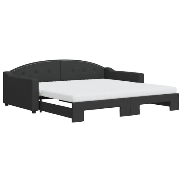 vidaXL daybed med udtræk og madras 100x200 cm stof sort