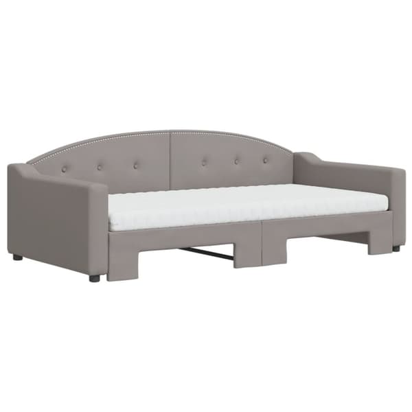 vidaXL daybed med udtræk og madras 100x200 cm stof gråbrun