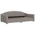Miniatyrbillede 4 af 11: vidaXL daybed med udtræk og madras 100x200 cm stof gråbrun
