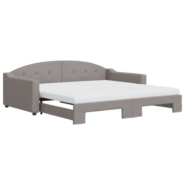 vidaXL daybed med udtræk og madras 100x200 cm stof gråbrun