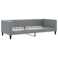 Miniatyrbillede 5 af 11: vidaXL daybed med udtræk og skuffer 100x200 cm stof lysegrå