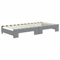 Miniatyrbillede 6 af 11: vidaXL daybed med udtræk og skuffer 100x200 cm stof lysegrå