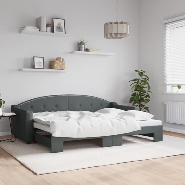 vidaXL daybed med udtræk 80x200 cm stof mørkegrå
