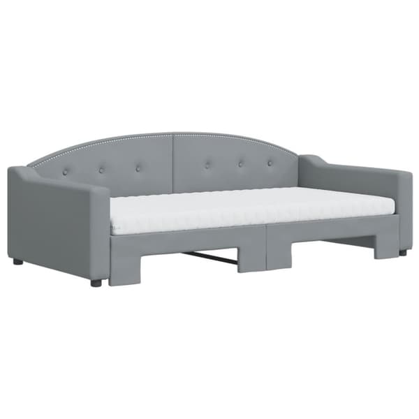 vidaXL daybed med udtræk og madras 100x200 cm stof lysegrå