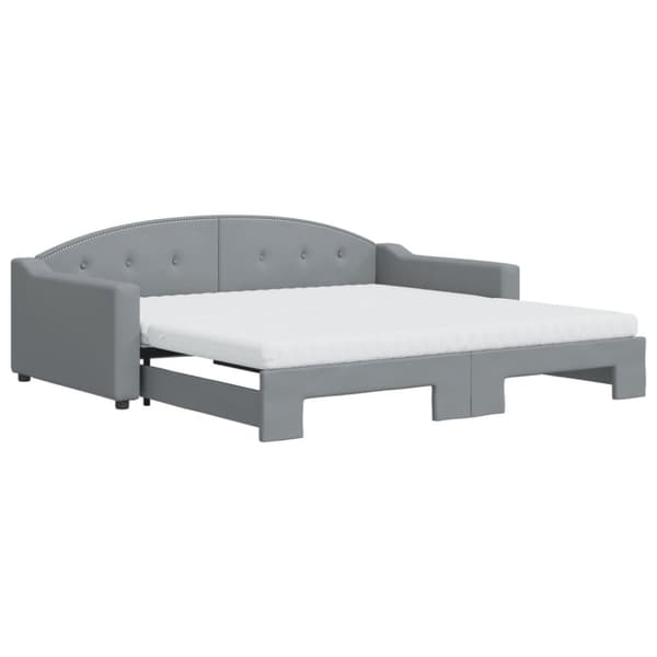 vidaXL daybed med udtræk og madras 100x200 cm stof lysegrå
