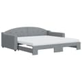 Miniatyrbillede 2 af 11: vidaXL daybed med udtræk og madras 100x200 cm stof lysegrå