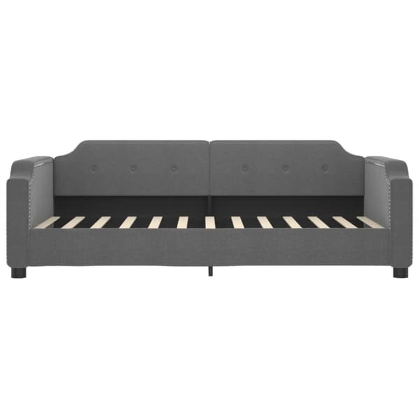 vidaXL daybed med udtræk og skuffer 90x200 cm stof mørkegrå