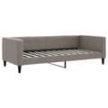 Miniatyrbillede 4 af 11: vidaXL daybed med udtræk og skuffer 90x200 cm stof gråbrun