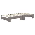 Miniatyrbillede 5 af 11: vidaXL daybed med udtræk og skuffer 90x200 cm stof gråbrun