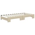Miniatyrbillede 6 af 11: vidaXL daybed med udtræk og skuffer 90x200 cm stof cremefarvet